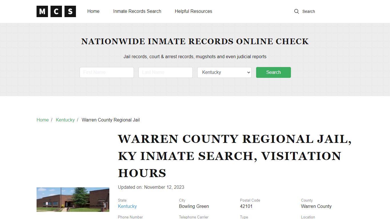 Warren County, KY Jail Inmates Search, Visitation Rules